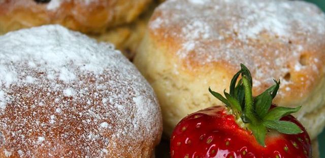 Scones and strawberries