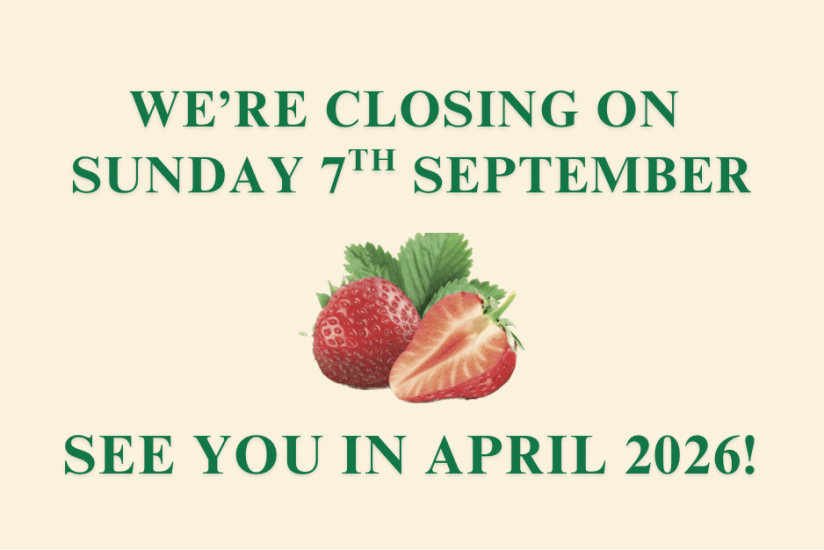 We're closing on Sunday 7th September. See you in April 2026!